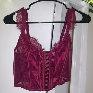 Victoria’s Secret berry wine corset lace top